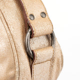 Christian Dior 2005 Beige Crackled Leather Gaucho Saddle Bag