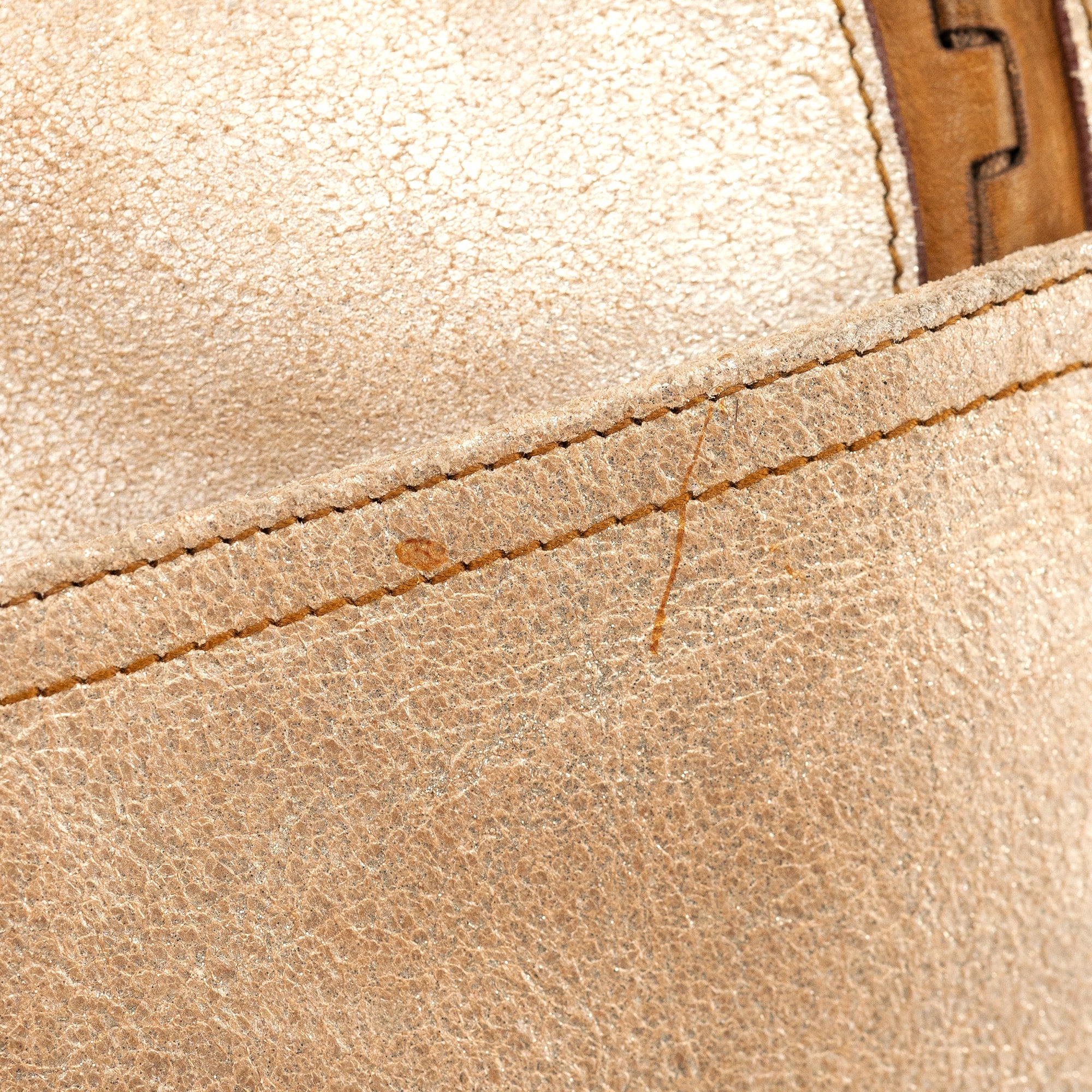 Christian Dior 2005 Beige Crackled Leather Gaucho Saddle Bag