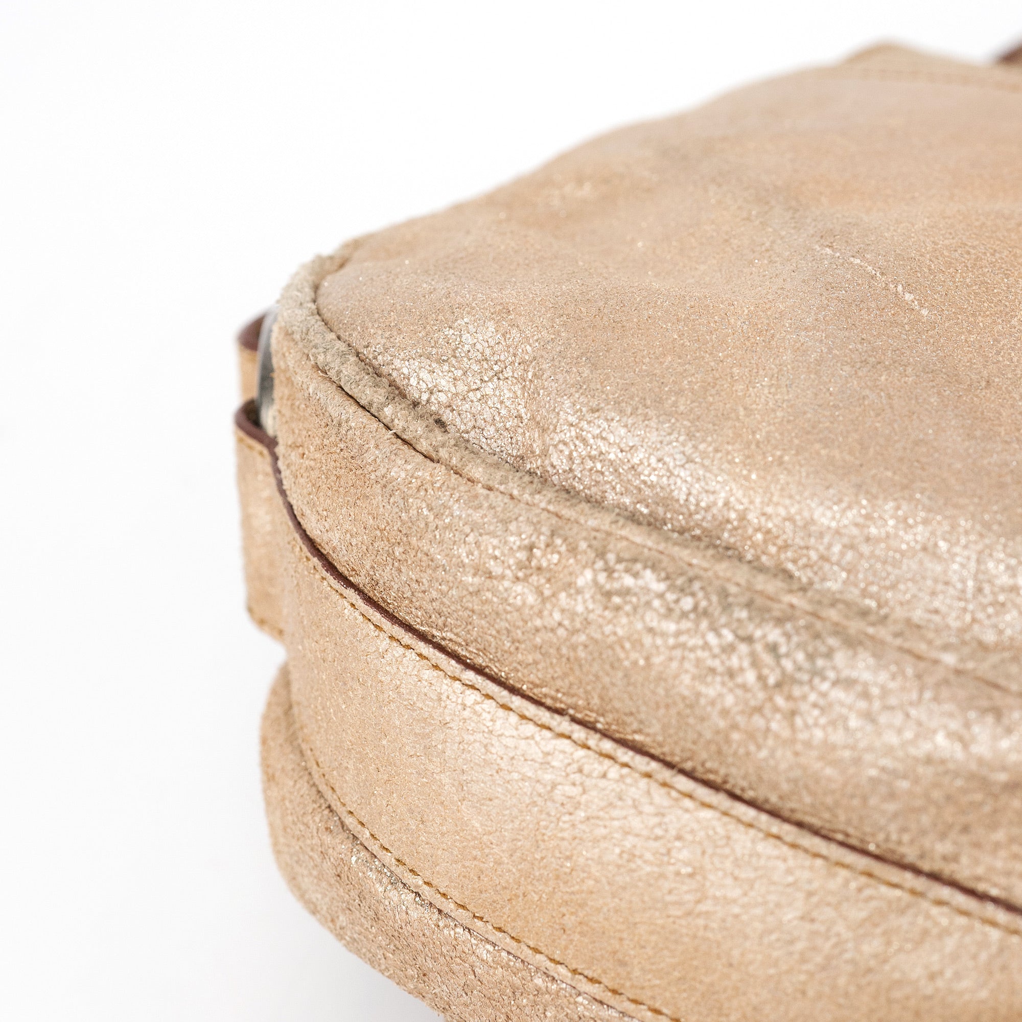 Christian Dior 2005 Beige Crackled Leather Gaucho Saddle Bag