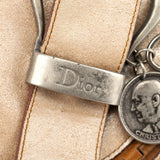 Christian Dior 2005 Beige Crackled Leather Gaucho Saddle Bag