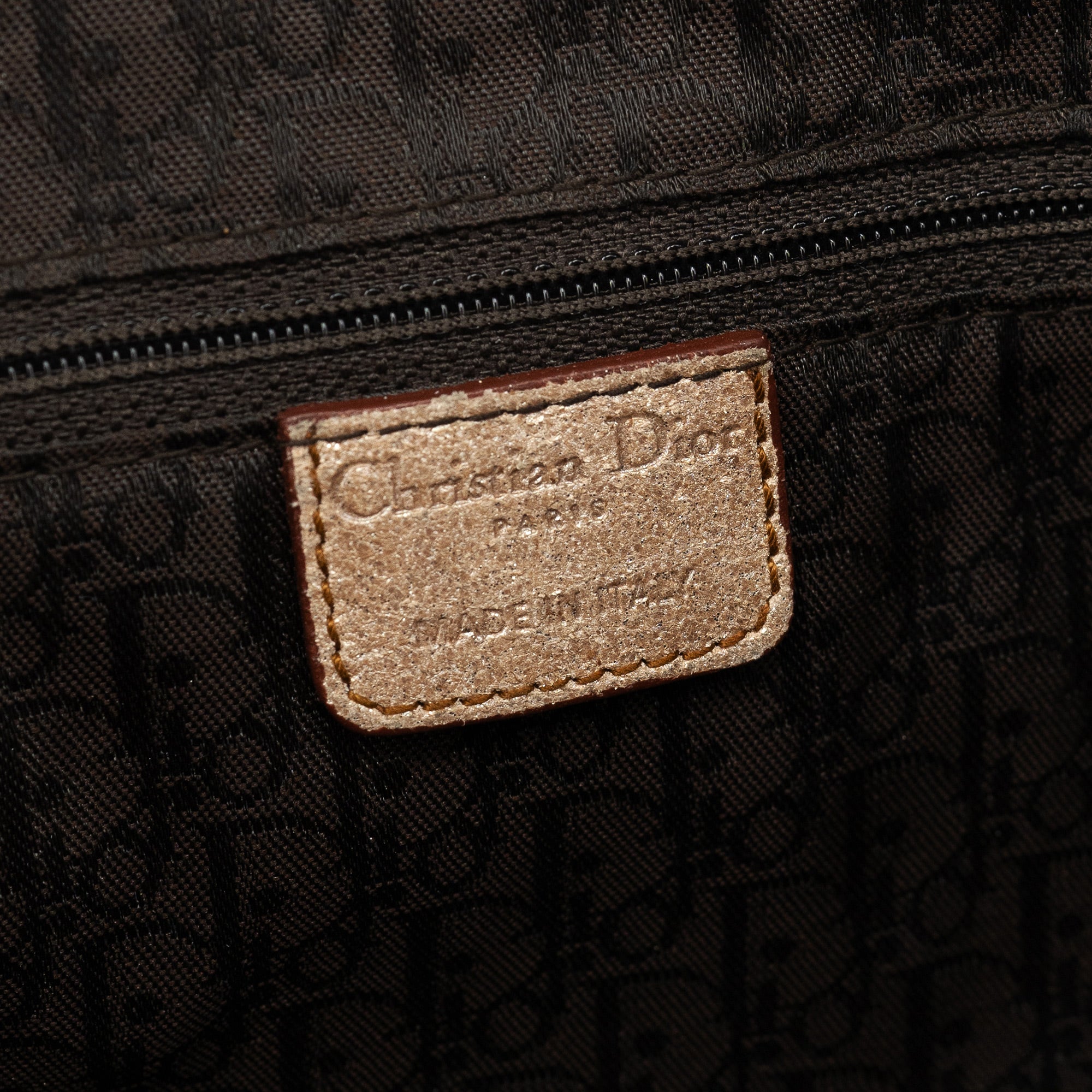 Christian Dior 2005 Beige Crackled Leather Gaucho Saddle Bag