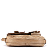 Christian Dior 2005 Beige Crackled Leather Gaucho Saddle Bag