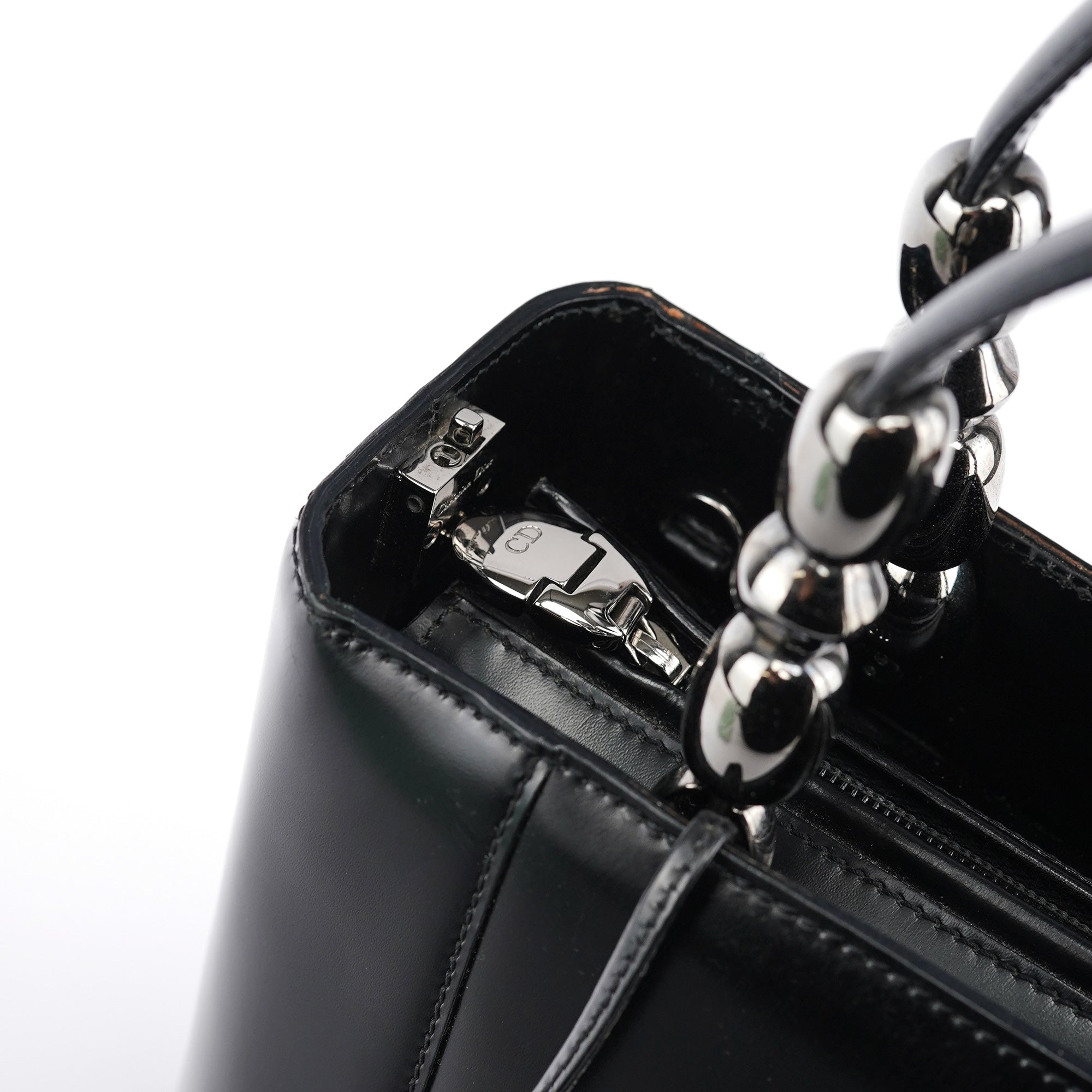 Christian Dior Black Calfskin Lady Dior Tote Bag