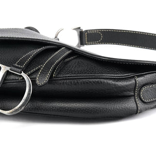 Christian Dior Black Leather Saddle Shoulder Bag