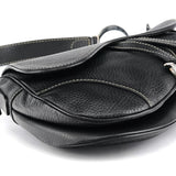 Christian Dior Black Leather Saddle Shoulder Bag