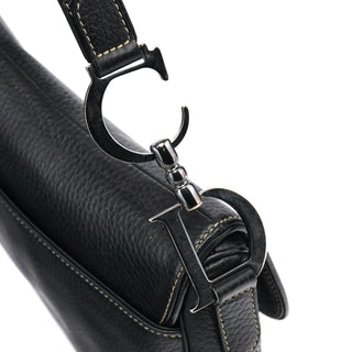 Christian Dior Black Leather Saddle Shoulder Bag