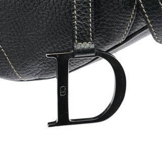 Christian Dior Black Leather Saddle Shoulder Bag