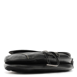 Christian Dior Black Leather Saddle Shoulder Bag