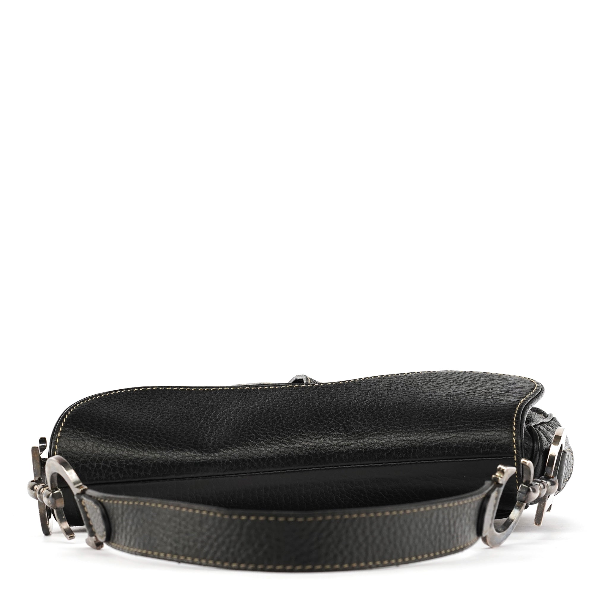 Christian Dior Black Leather Saddle Shoulder Bag