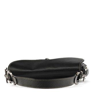 Christian Dior Black Leather Saddle Shoulder Bag