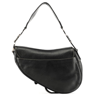 Christian Dior Black Leather Saddle Shoulder Bag