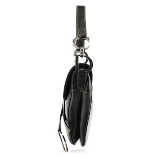Christian Dior Black Leather Saddle Shoulder Bag