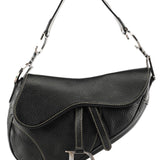 Christian Dior Black Leather Saddle Shoulder Bag