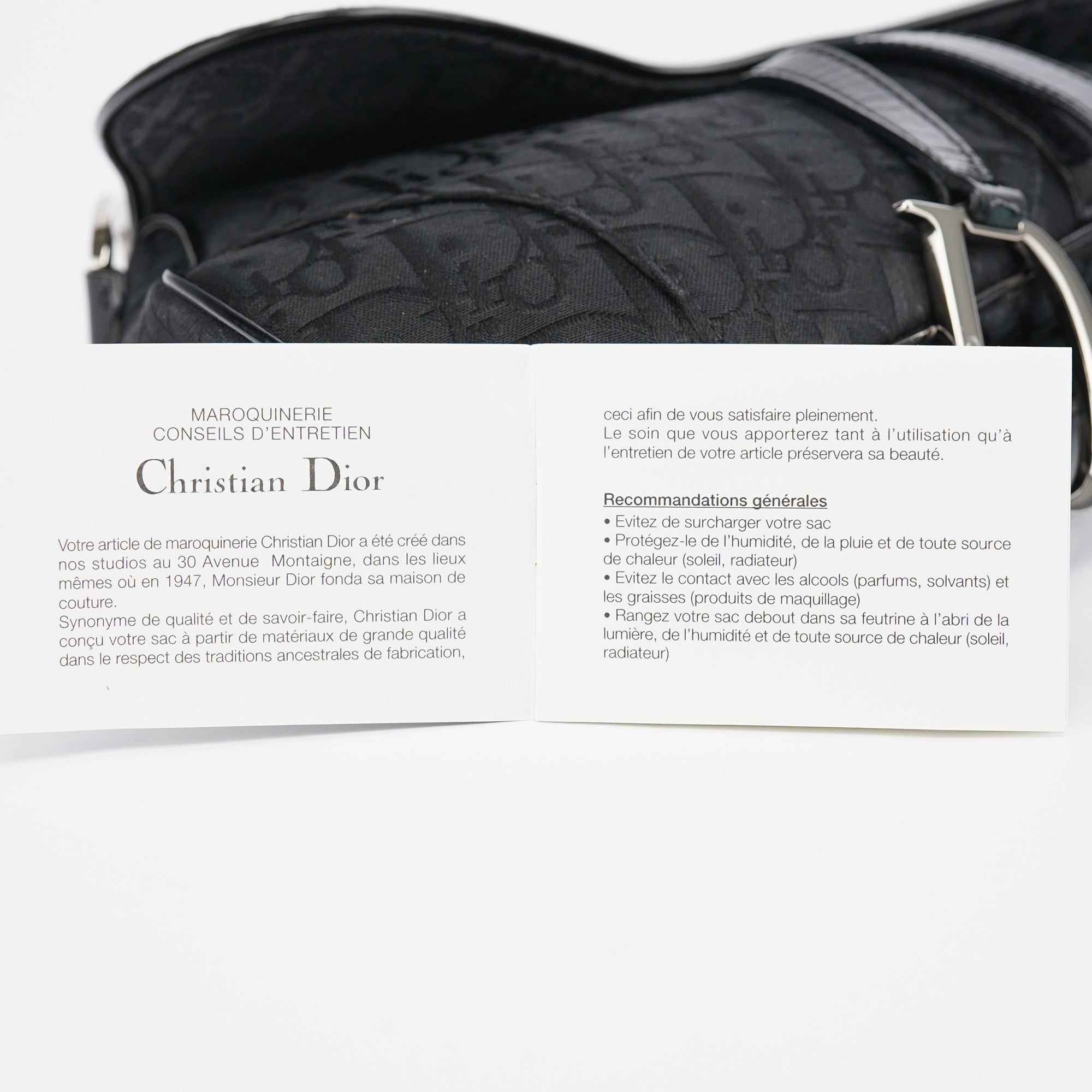 Christian Dior Black Monogram Saddle Bag