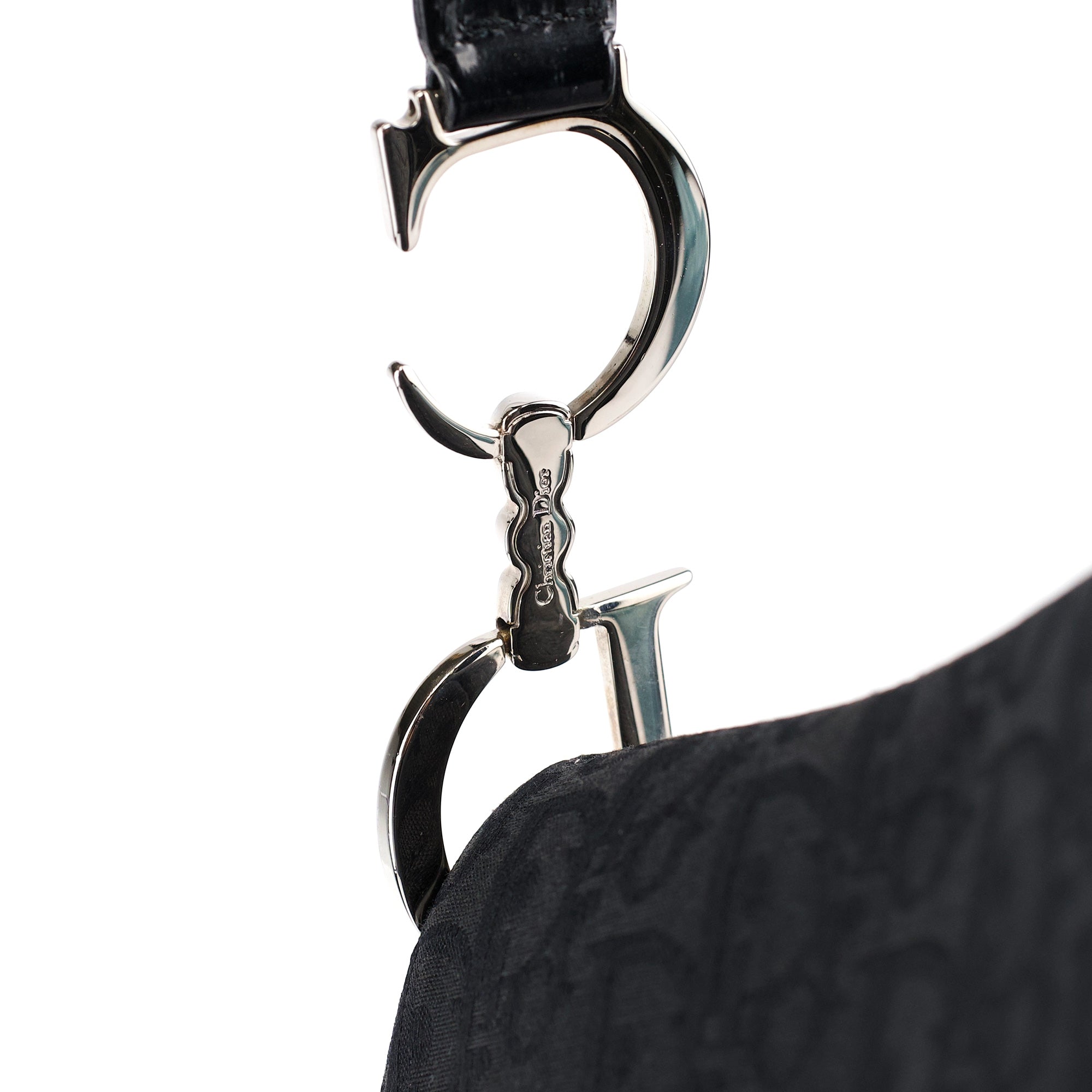Christian Dior Black Monogram Saddle Bag