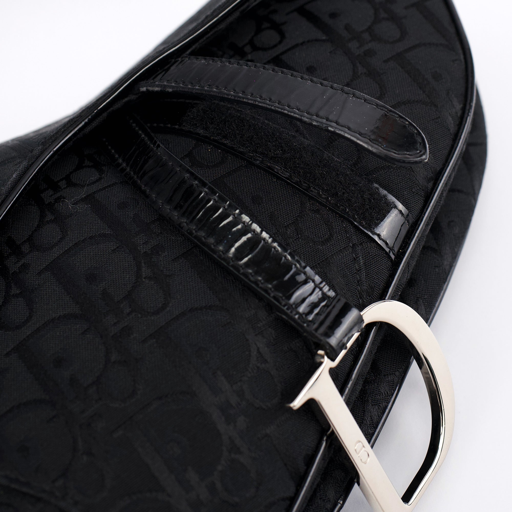 Christian Dior Black Monogram Saddle Bag