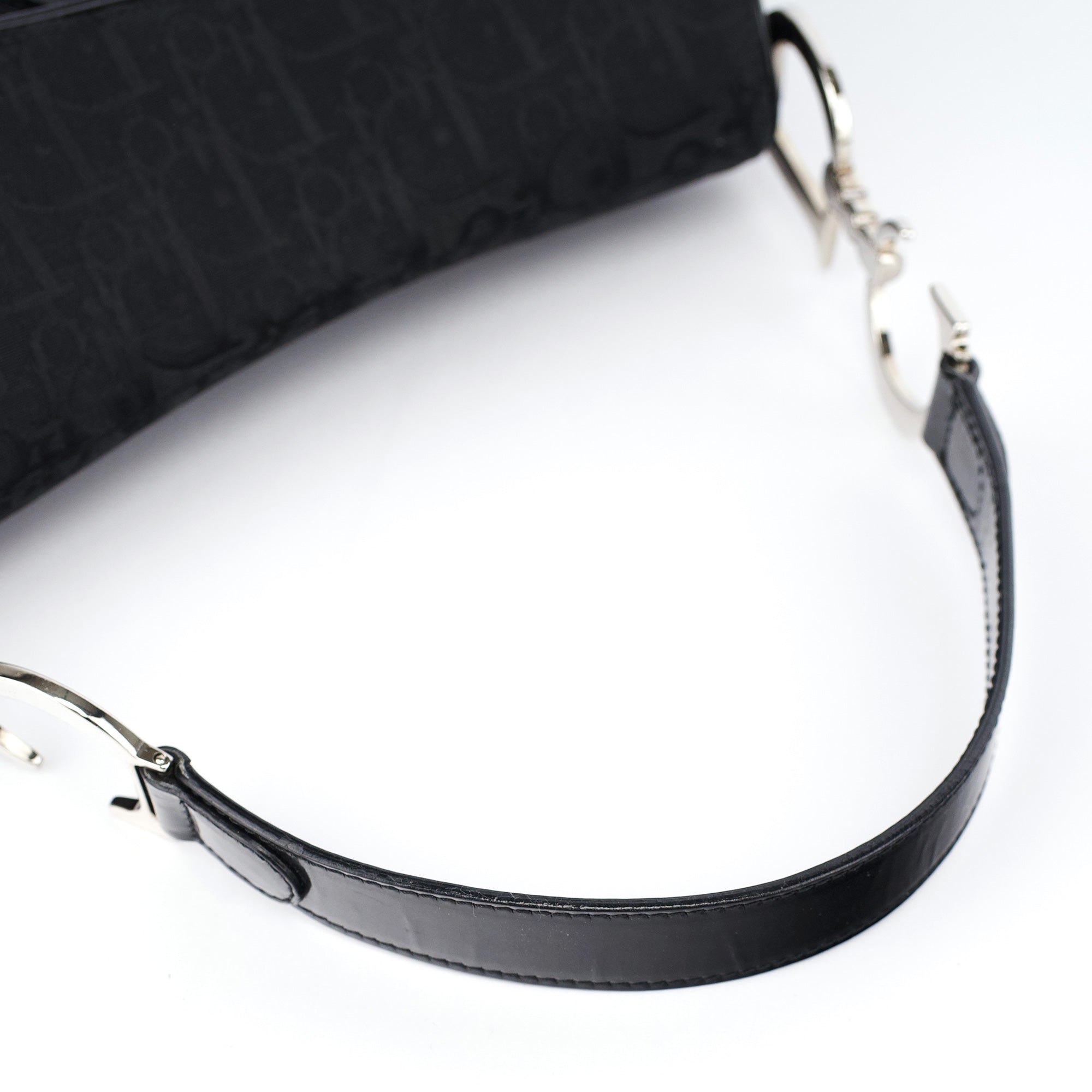 Christian Dior Black Monogram Saddle Bag