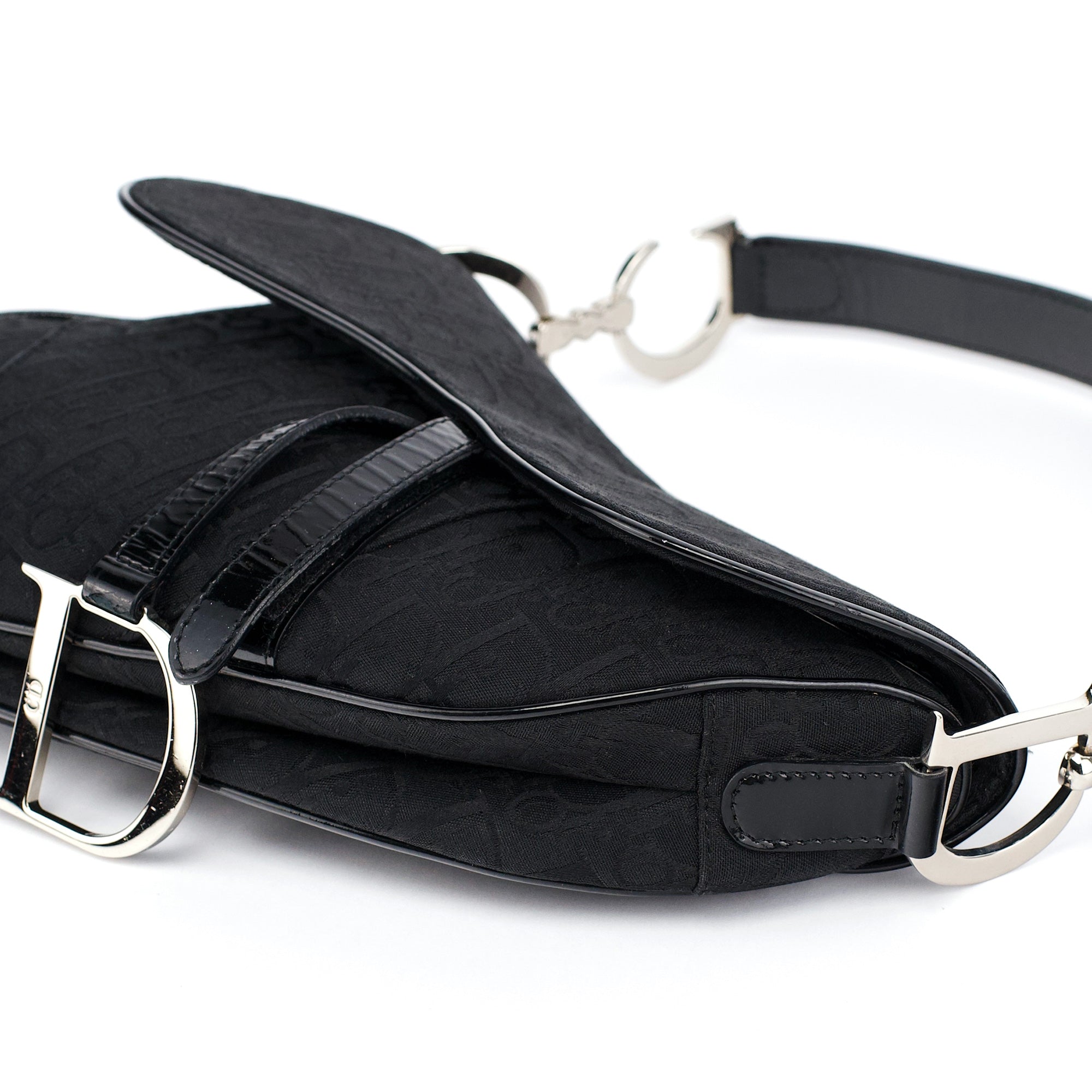 Christian Dior Black Monogram Saddle Bag