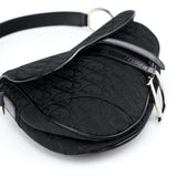 Christian Dior Black Monogram Saddle Bag