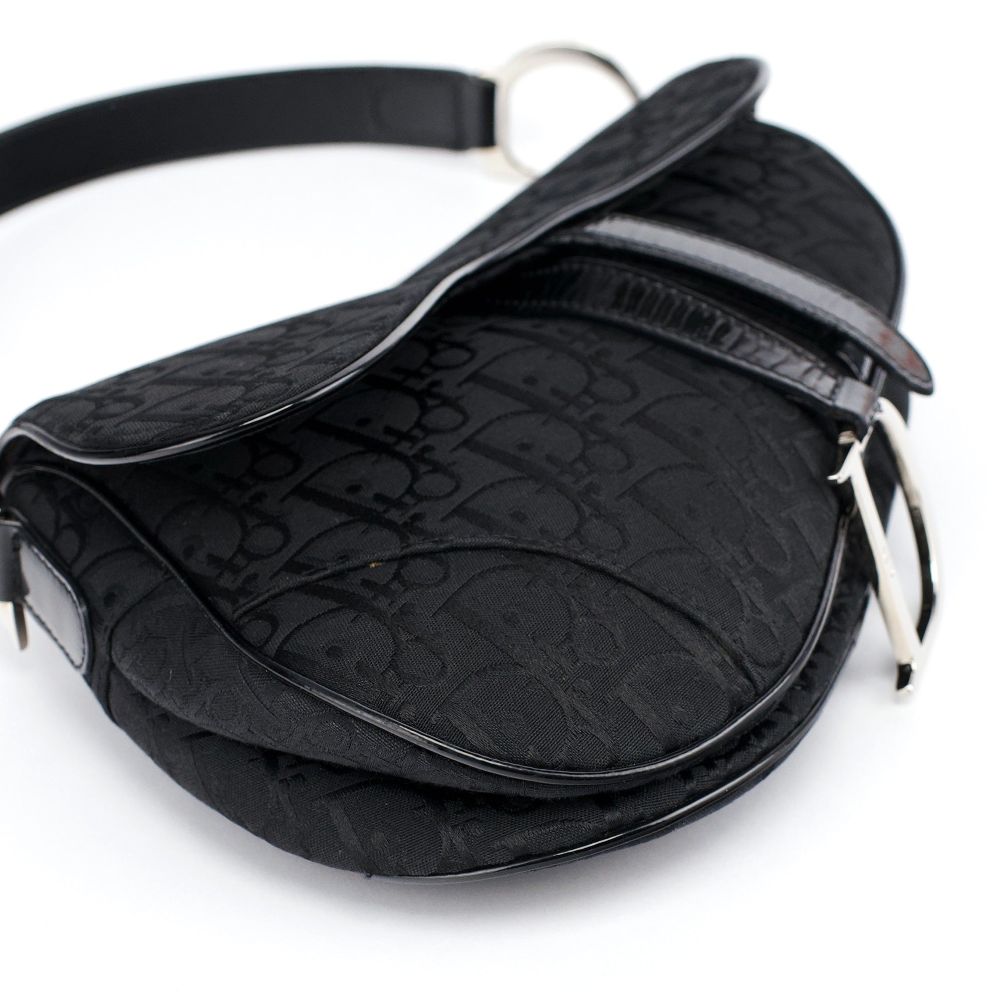 Christian Dior Black Monogram Saddle Bag