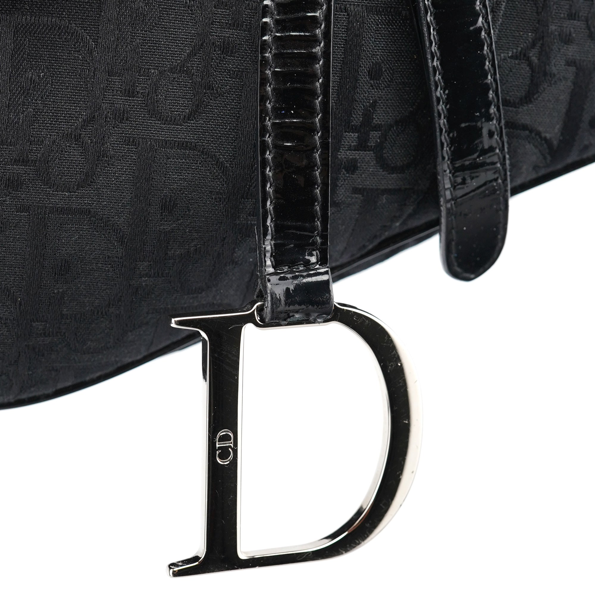Christian Dior Black Monogram Saddle Bag