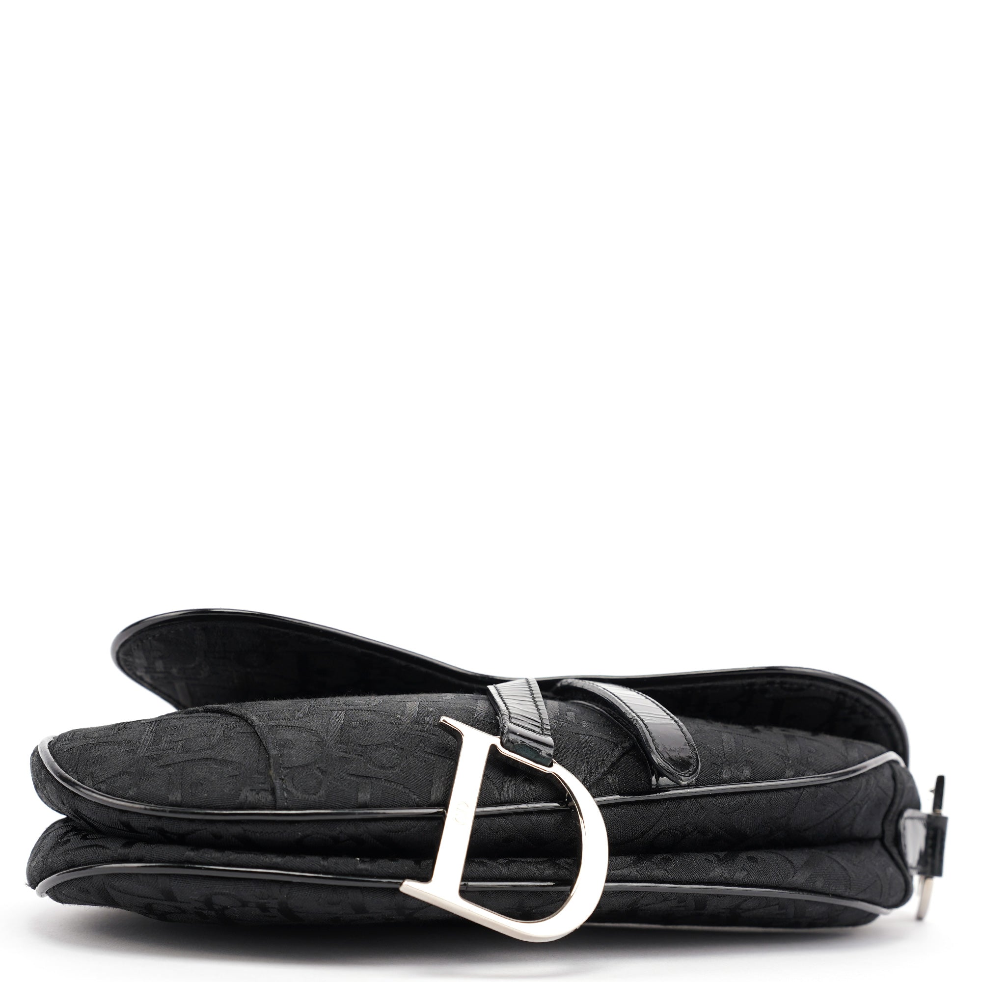 Christian Dior Black Monogram Saddle Bag