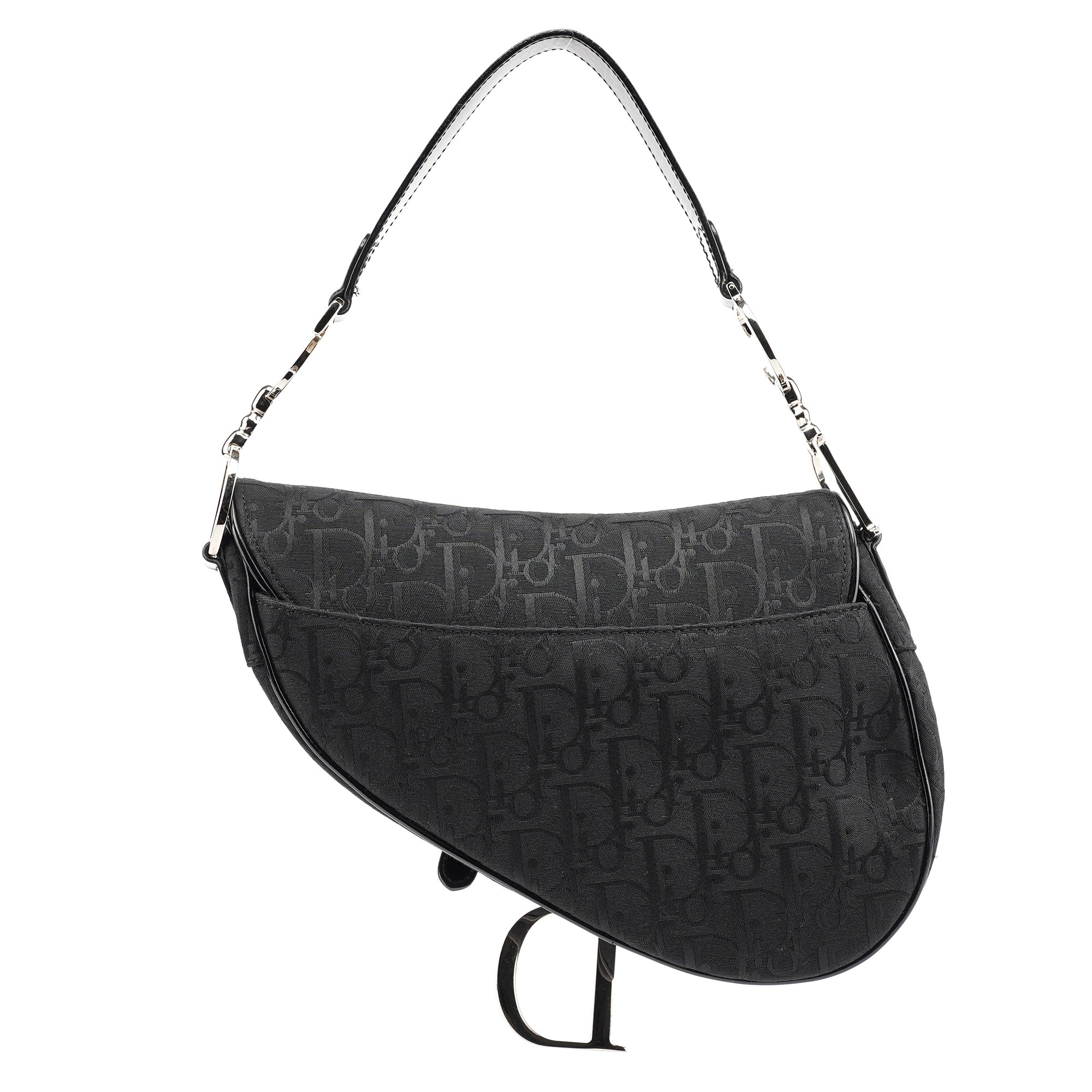 Christian Dior Black Monogram Saddle Bag