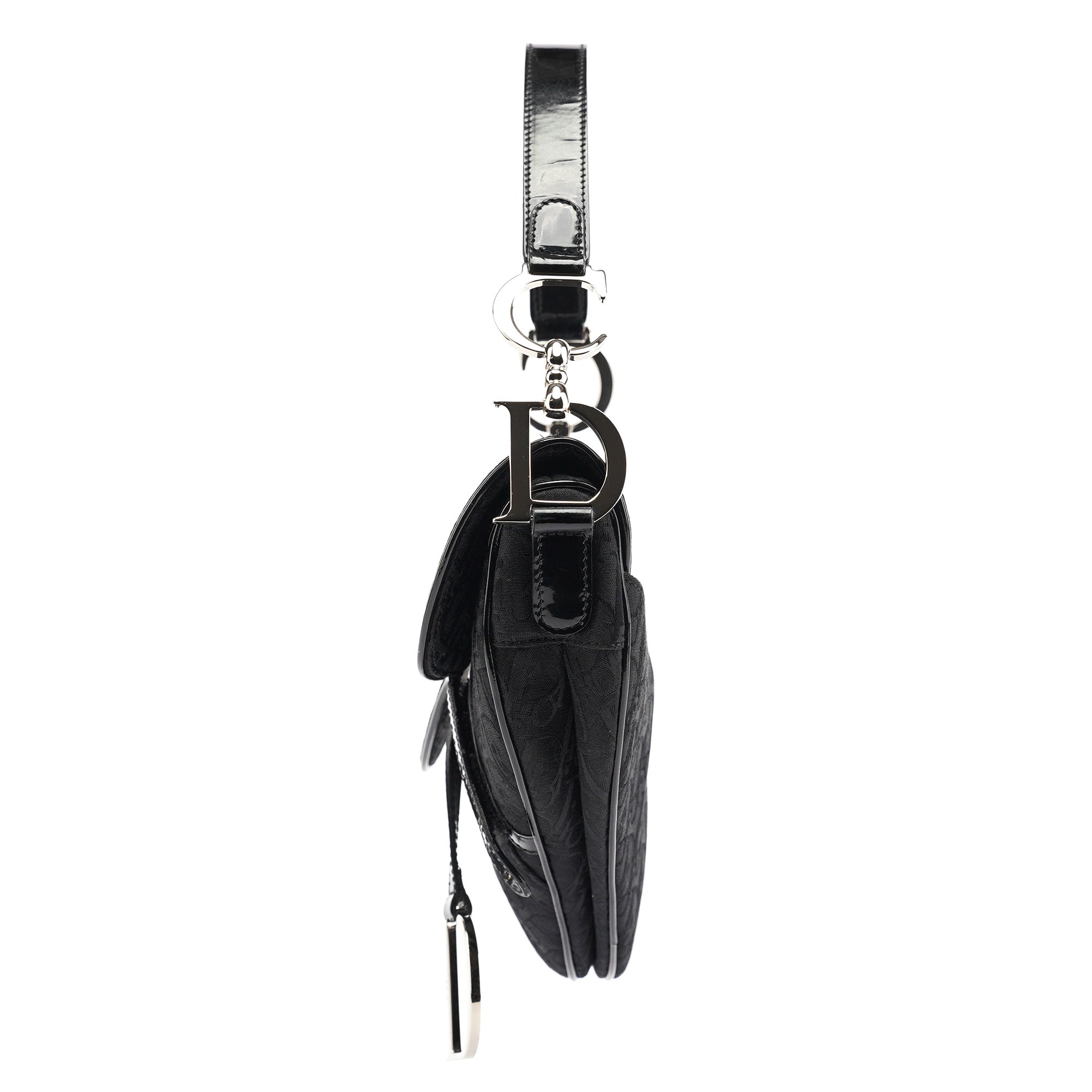 Christian Dior Black Monogram Saddle Bag
