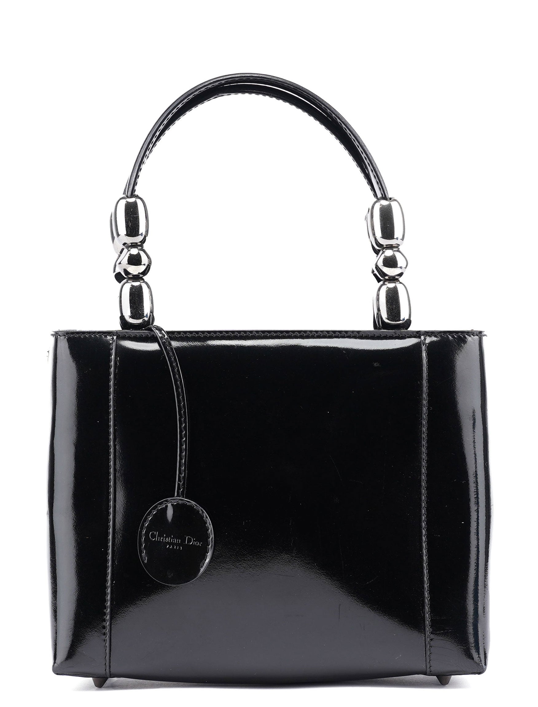 Christian Dior Black Patent Leather Mini Tote Bag