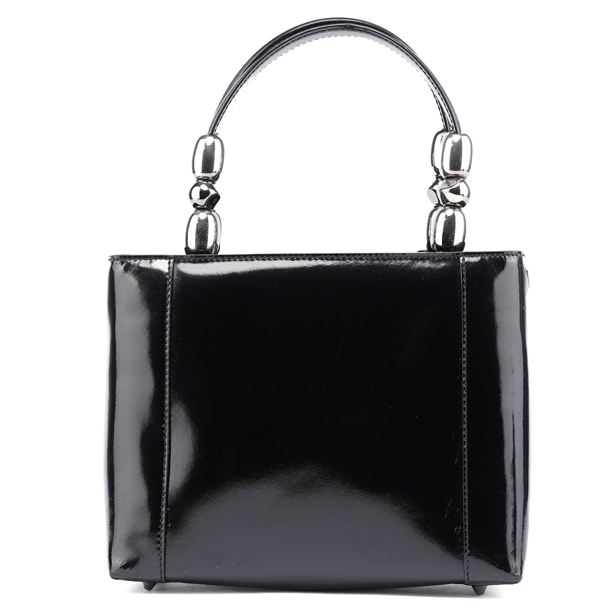 Christian Dior Black Patent Leather Mini Tote Bag