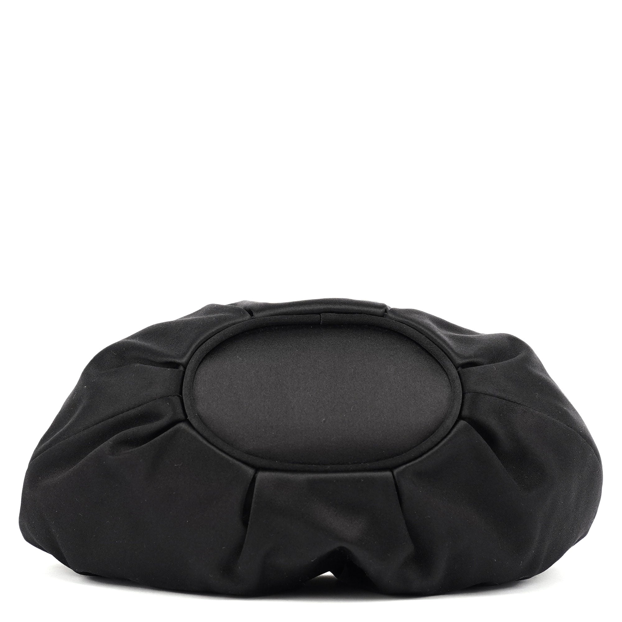 Christian Dior Black Satin Round Handle Mini Bag