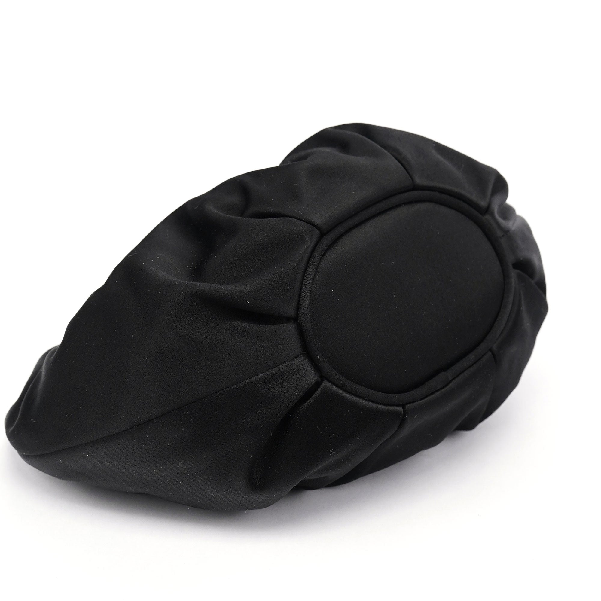 Christian Dior Black Satin Round Handle Mini Bag
