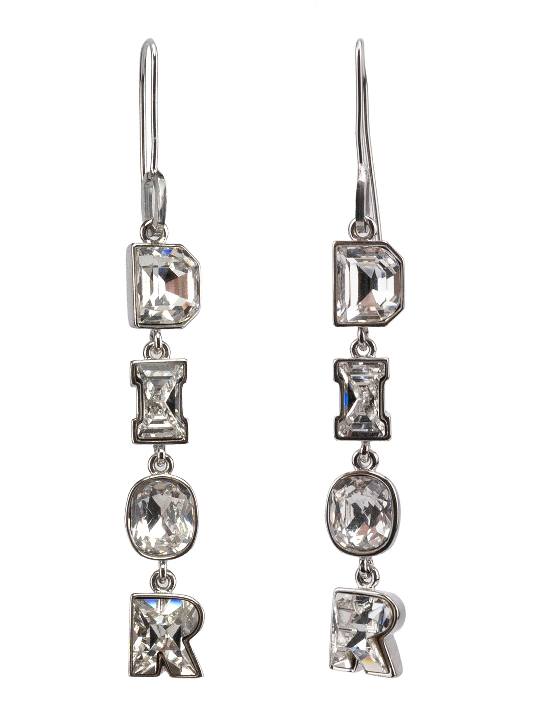 Christian Dior Crystal Dior Logo Earrings