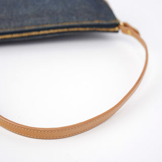Christian Dior Navy Denim Mini Saddle Shoulder Bag