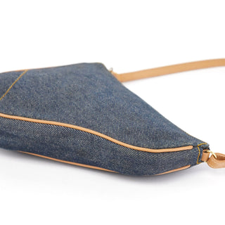 Christian Dior Navy Denim Mini Saddle Shoulder Bag