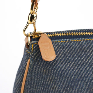 Christian Dior Navy Denim Mini Saddle Shoulder Bag