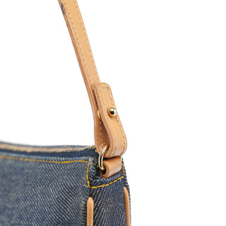 Christian Dior Navy Denim Mini Saddle Shoulder Bag