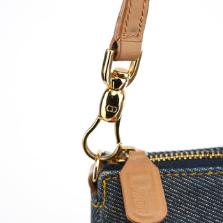 Christian Dior Navy Denim Mini Saddle Shoulder Bag