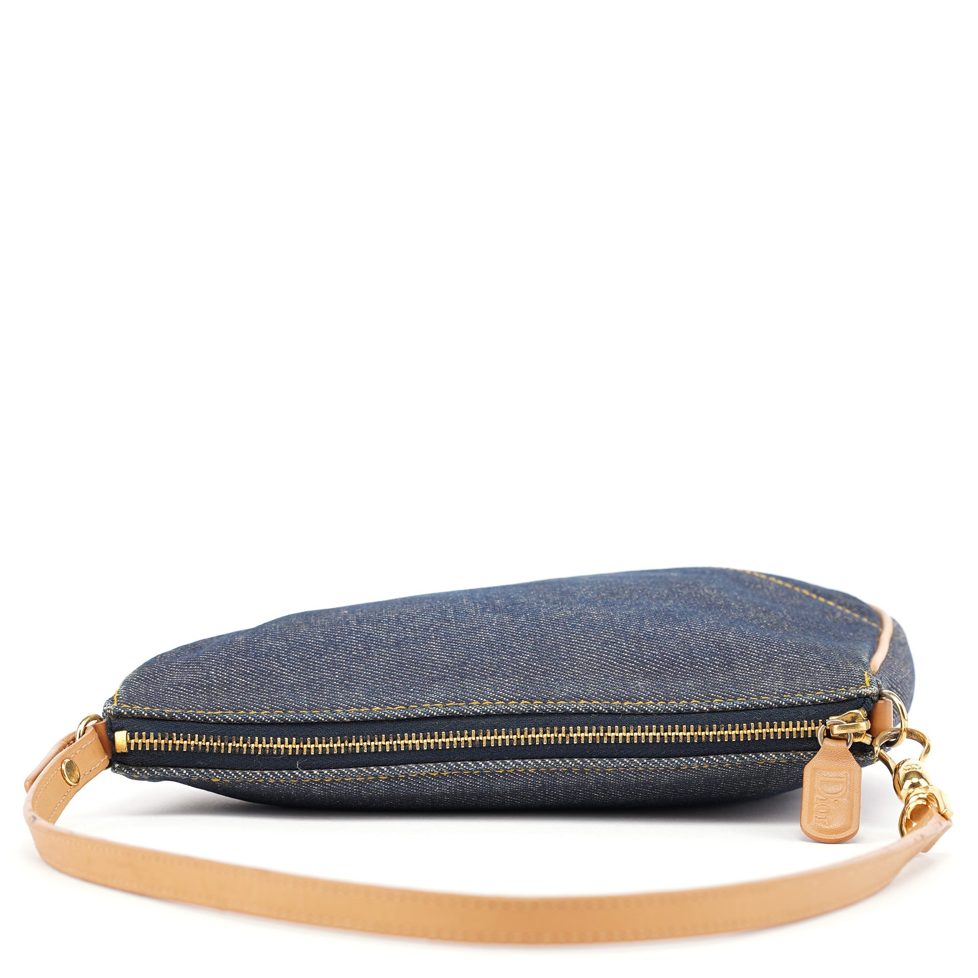 Christian Dior Navy Denim Mini Saddle Shoulder Bag