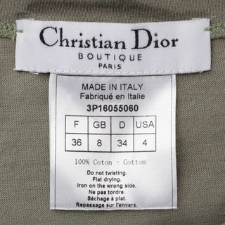 Christian Dior Spring 2003 Olive Lace Tank Top