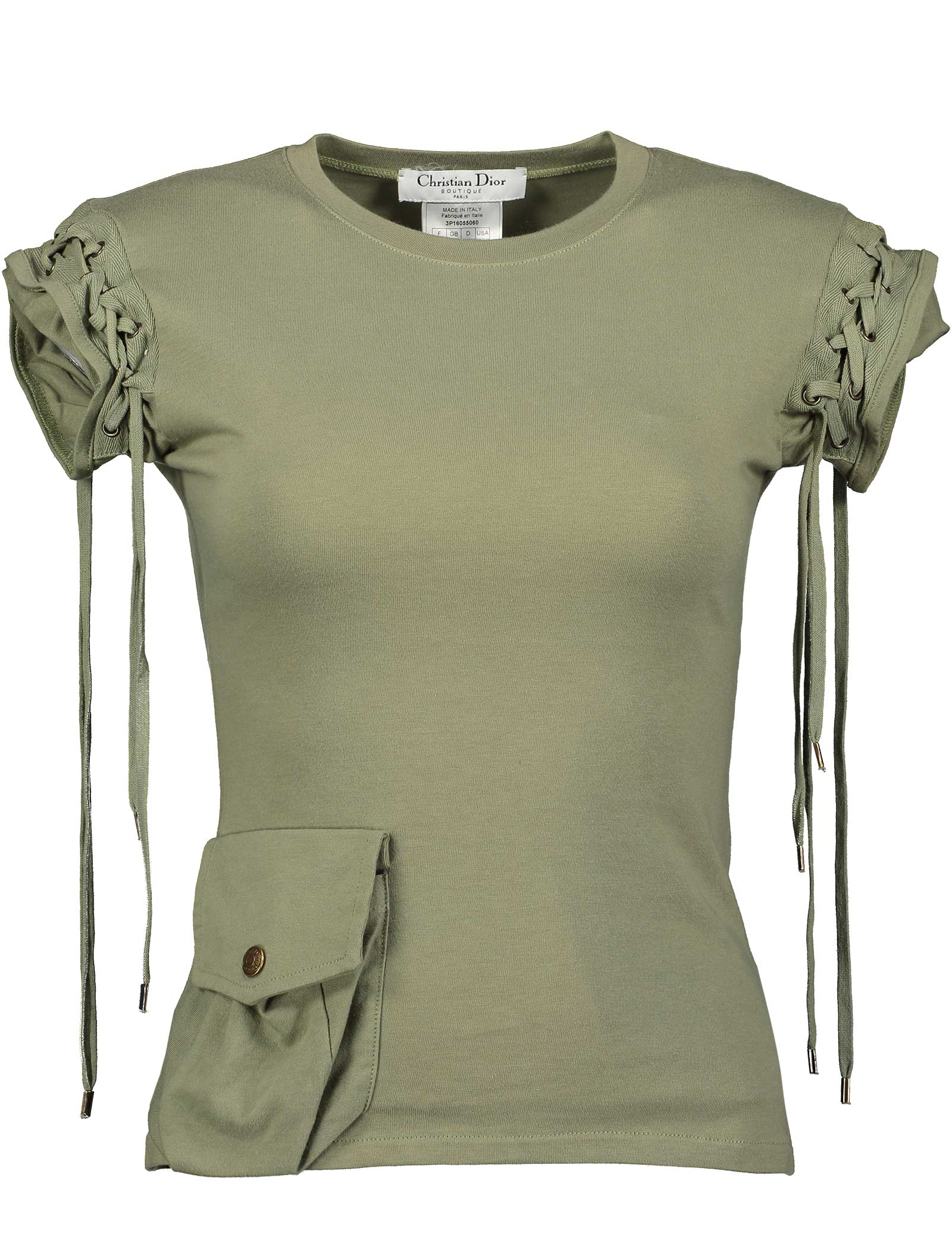 Christian Dior Spring 2003 Olive Lace Tank Top