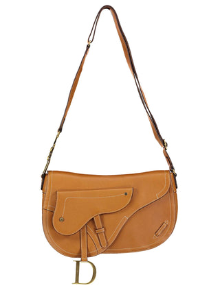 Christian Dior Tan Leather Saddle Bag