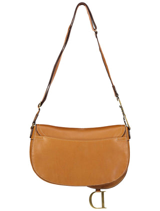 Christian Dior Tan Leather Saddle Bag