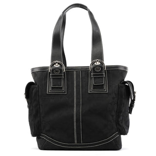 Coach 10079 Black Signature Soho Multi-Pocket Tote Bag
