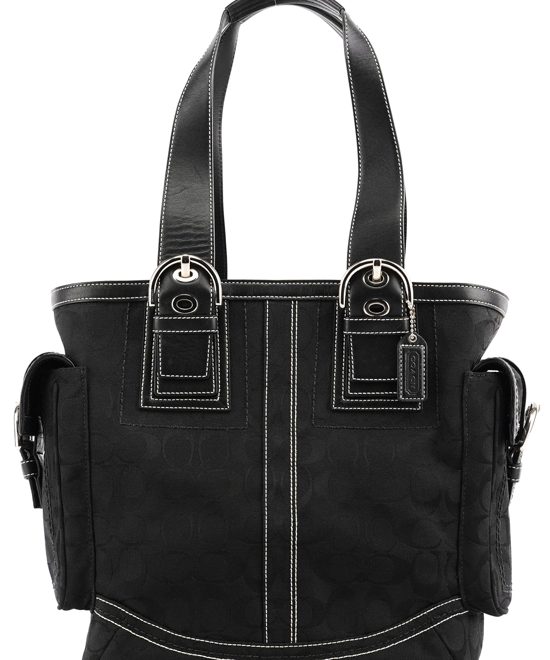Coach 10079 Black Signature Soho Multi-Pocket Tote Bag