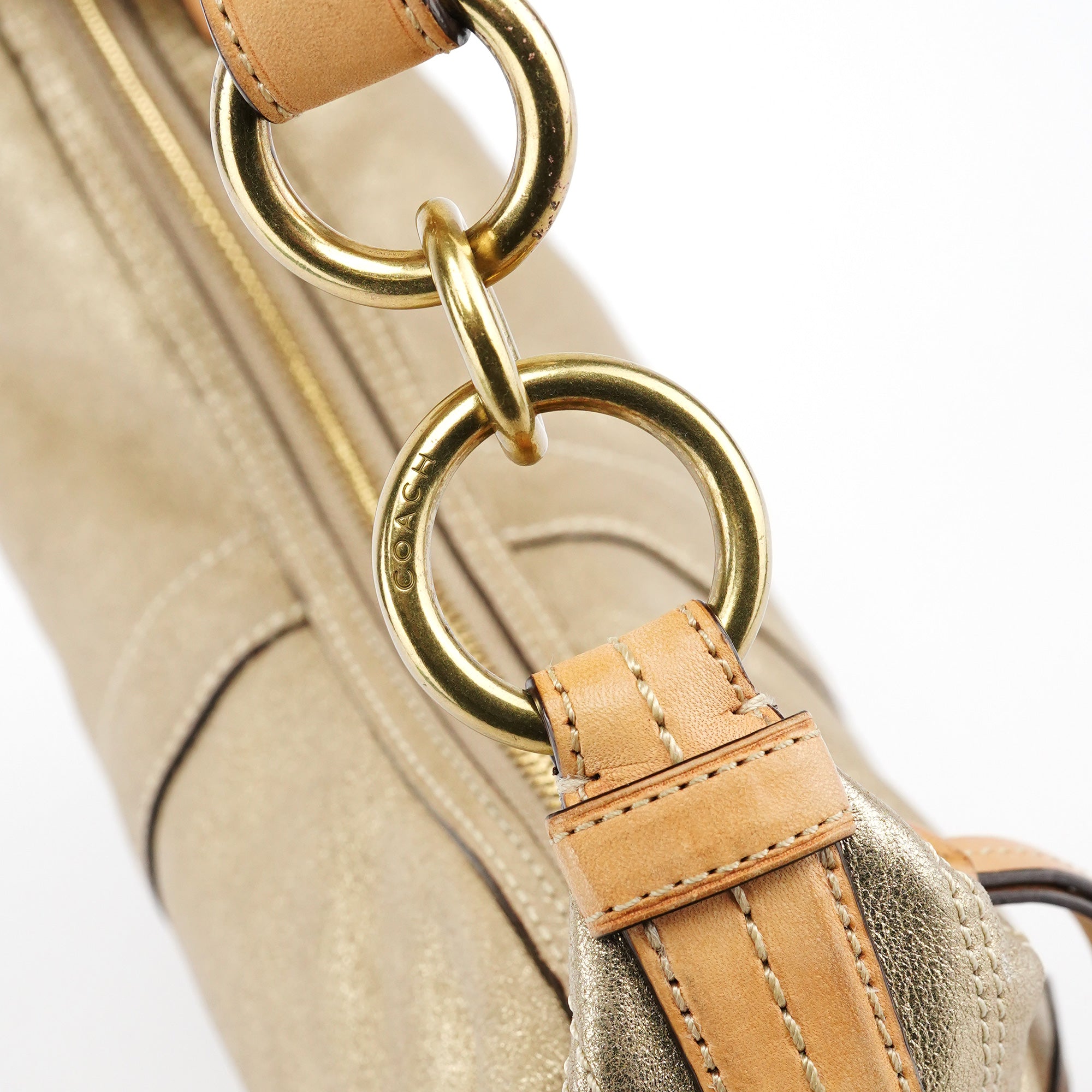 Coach 10179 Gold Leather Shoulder Bag