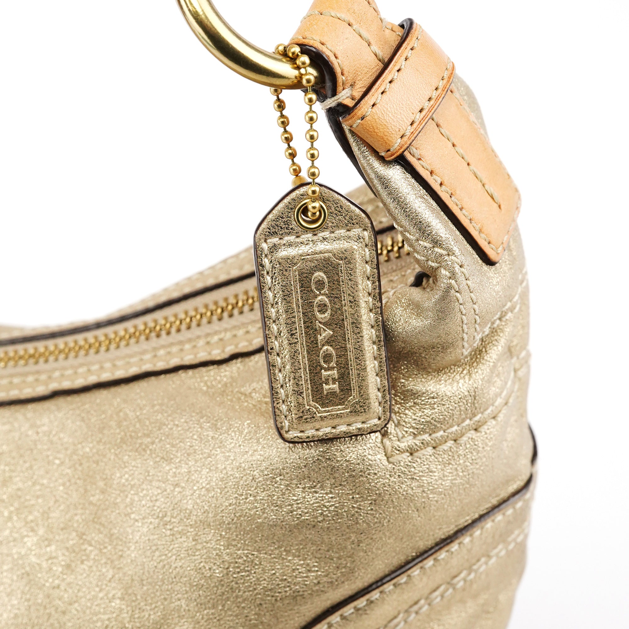 Coach 10179 Gold Leather Shoulder Bag