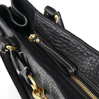 Coach 10213 Black Pebbled Leather Hampton Tote Bag