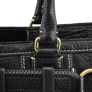 Coach 10213 Black Pebbled Leather Hampton Tote Bag