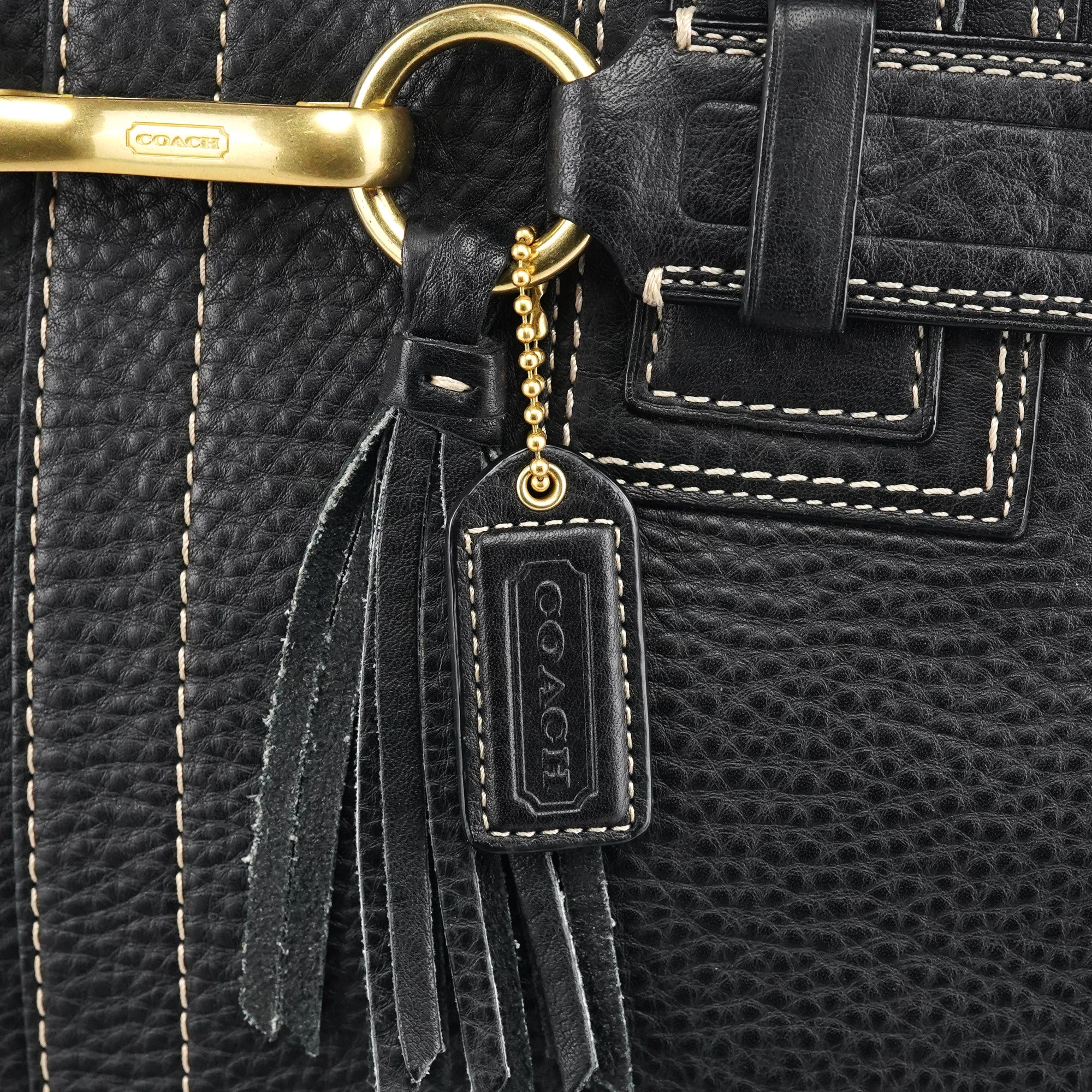 Coach 10213 Sac cabas Hampton en cuir grainé noir